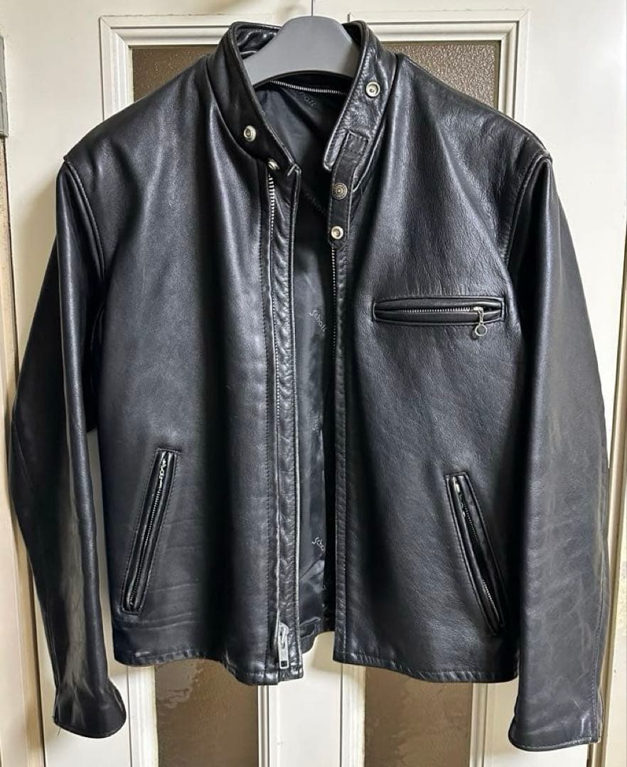 schott レザージャケット ライダース　シングル　ライナー付きXLサイズ