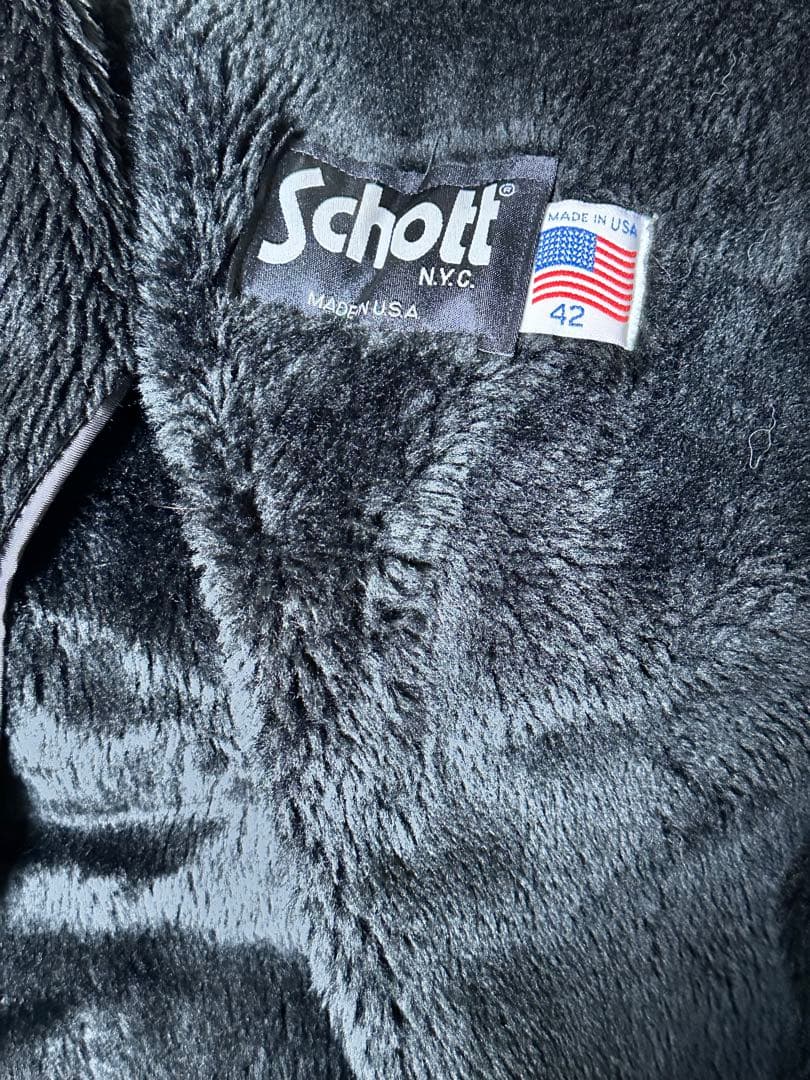 schott レザージャケット ライダース　シングル　ライナー付きXLサイズ