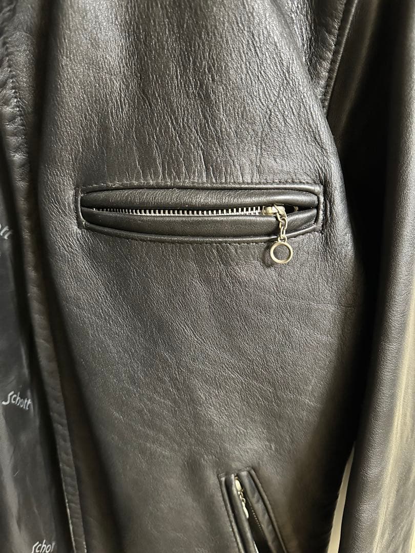 schott レザージャケット ライダース　シングル　ライナー付きXLサイズ