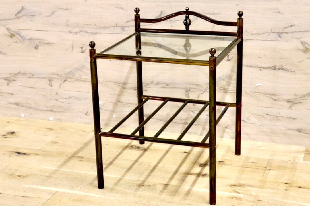 GMHS560B○サイドテーブル ベッドサイドテーブル ガラステーブル 花台