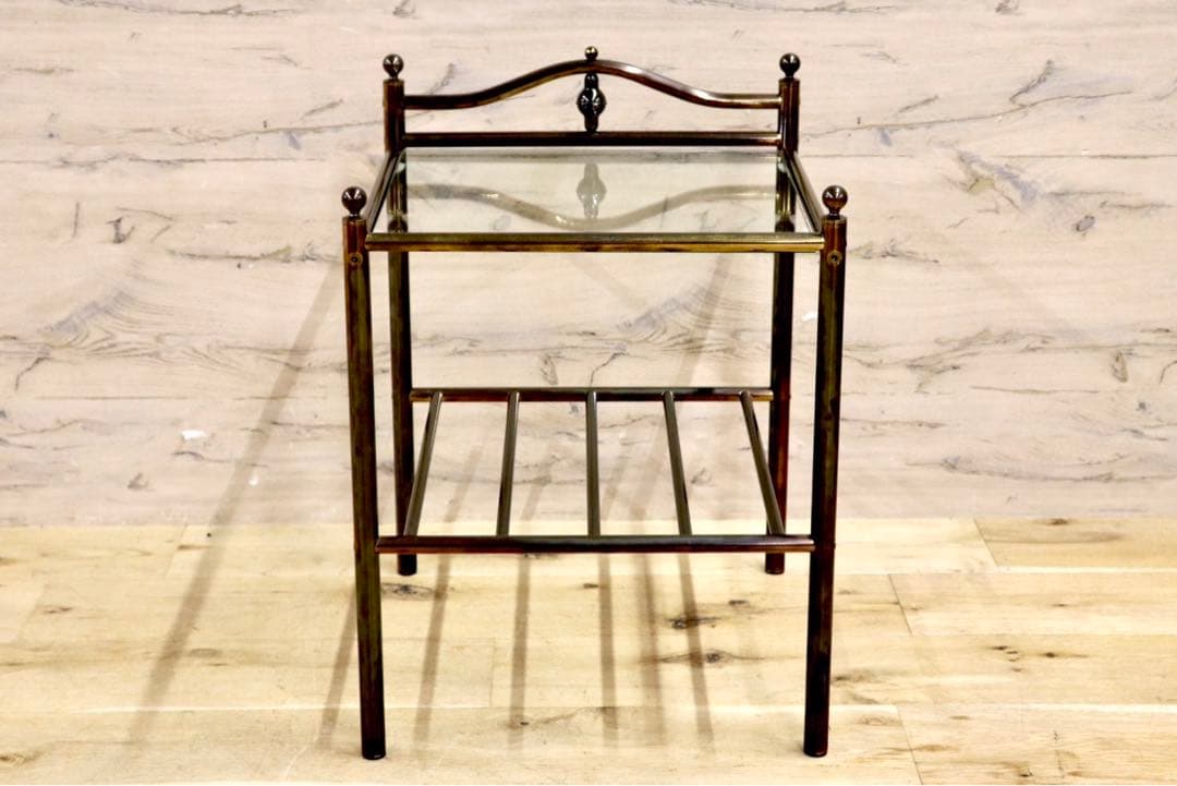 GMHS560B○サイドテーブル ベッドサイドテーブル ガラステーブル 花台