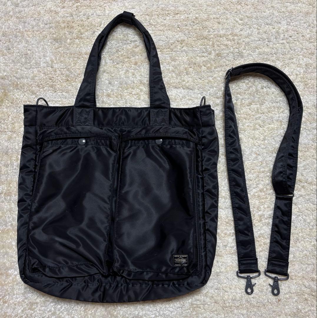 PORTER TANKER 2WAYトートバッグ★ブラック