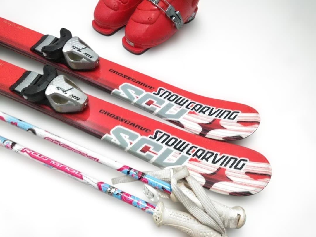 ジュニアキッズスキー4点セット スノーカービングX8 100cmサロモン21cm