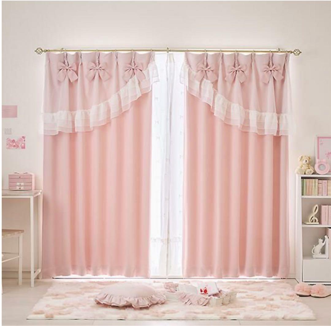 【即購入不可】ロマンティックプリンセス ティアラリボン2WAY遮光カーテン