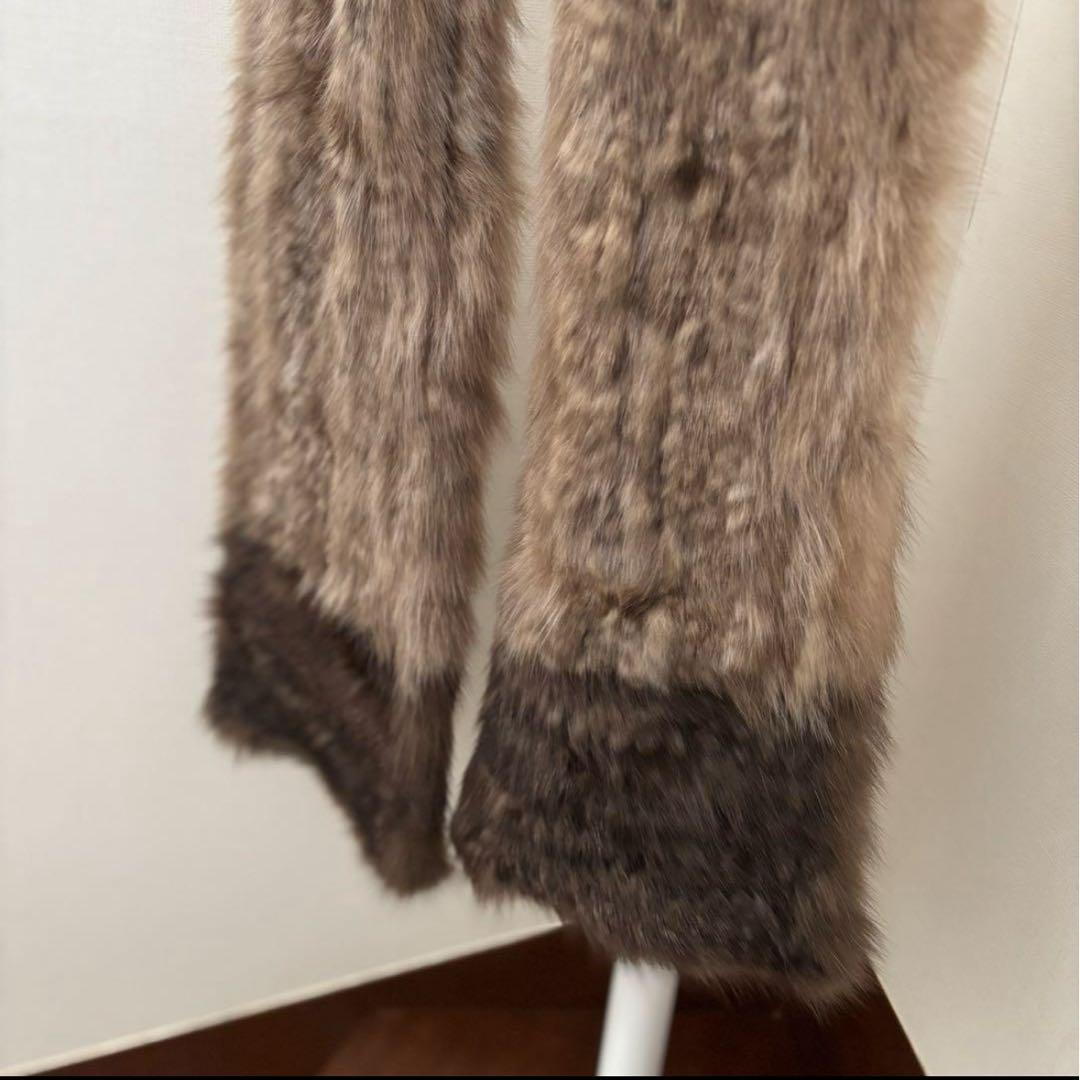 ロシアンセーブル グラデーションロングファーマフラー　セーブルファー