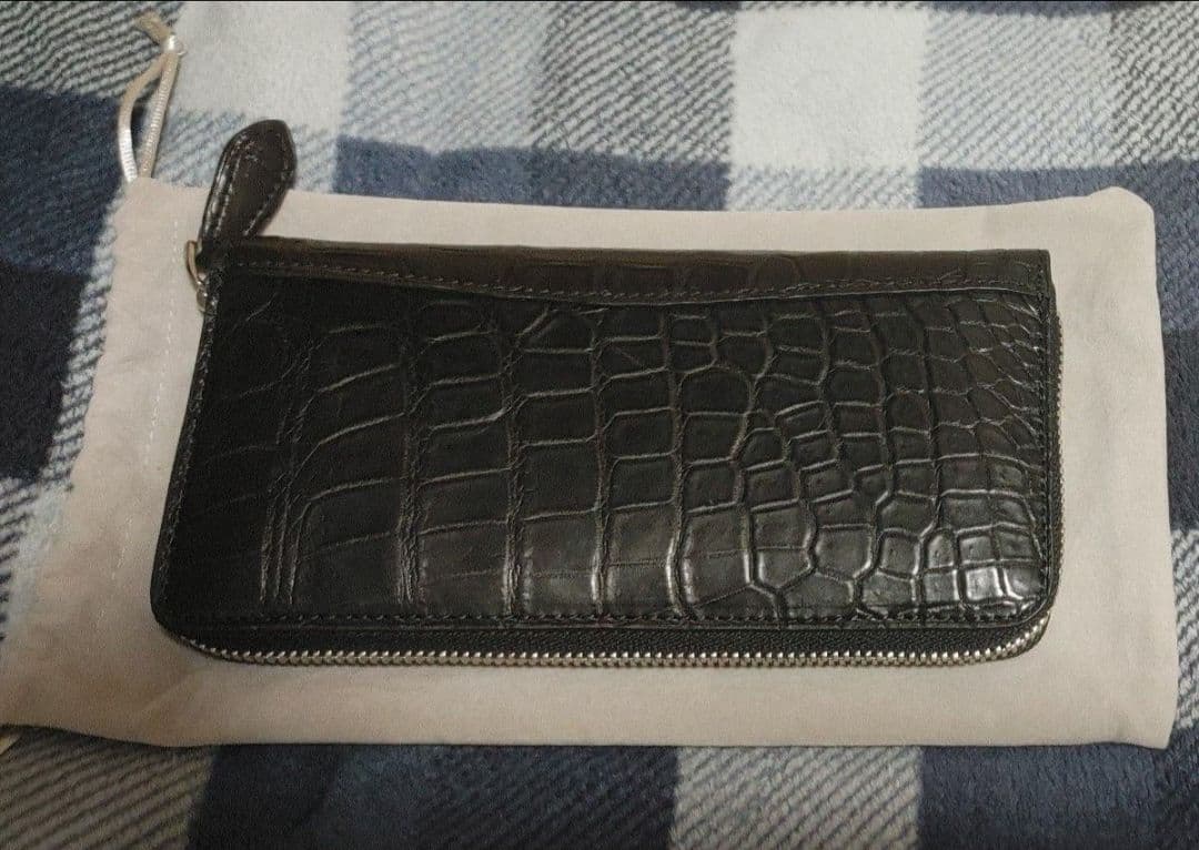 長財布 ラウンドファスナー長財布 クロコダイル　黒