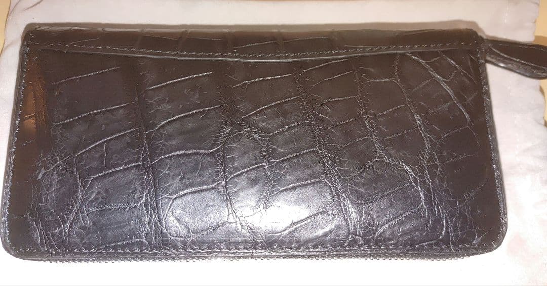 長財布 ラウンドファスナー長財布 クロコダイル　黒