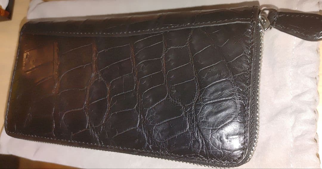 長財布 ラウンドファスナー長財布 クロコダイル　黒
