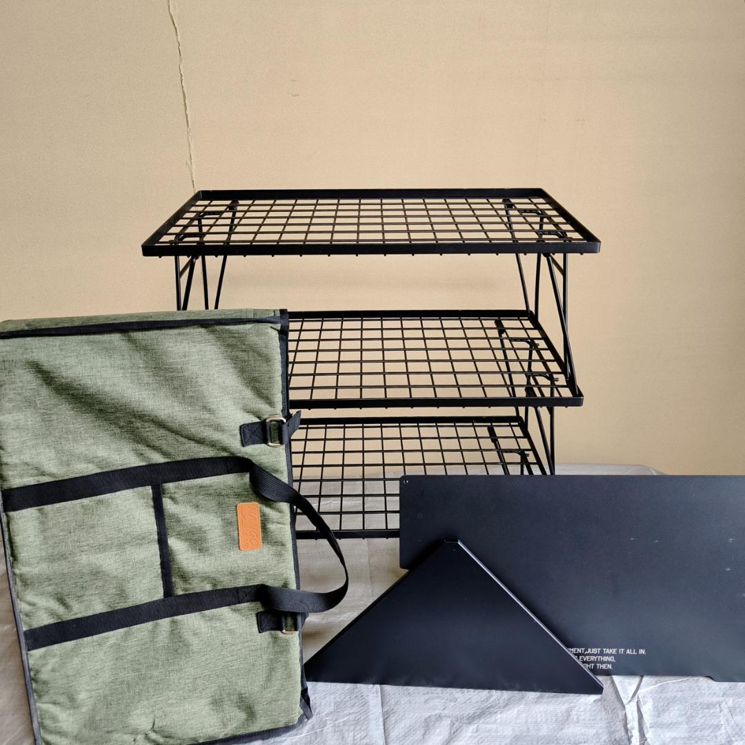 NANGOGEAR フィールドラック 3台/専用ケース/天板/連結板 セット