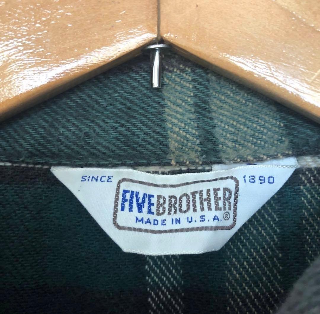 L⭐️FIVE BROTHER heavy flannel 70s80s usa⭐️