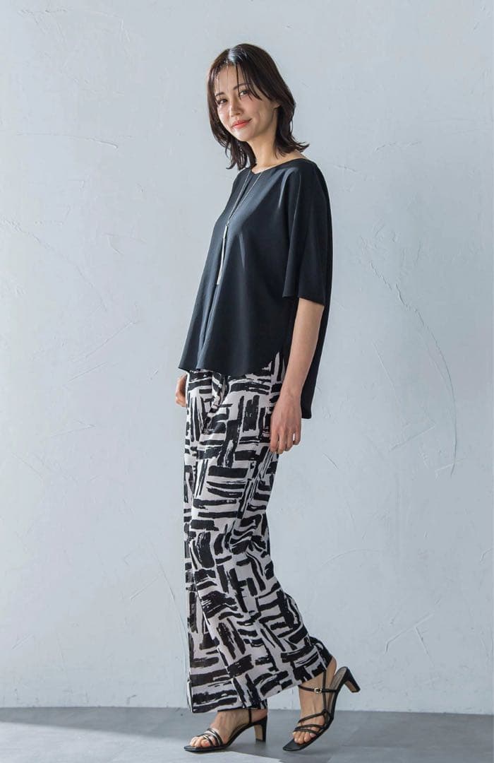 キレイ*リラックス ハーフスリーブブラウス≪洗濯機で洗える≫