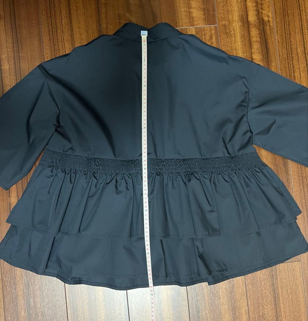 アレグレ　ネイビー ティアードデザイン ブラウス　シャーリング　VERY