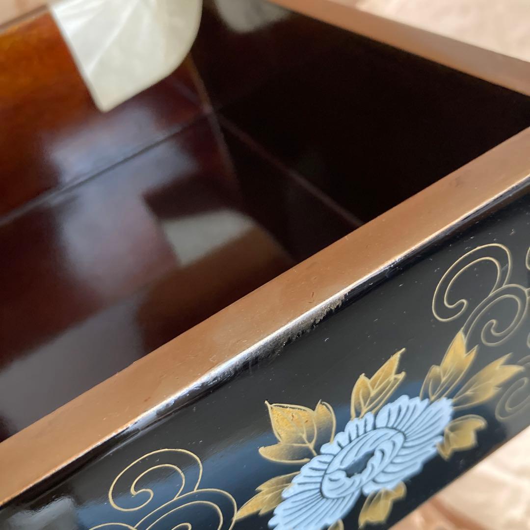 八寸重箱　漆　螺鈿　蒔絵　二段重　二個