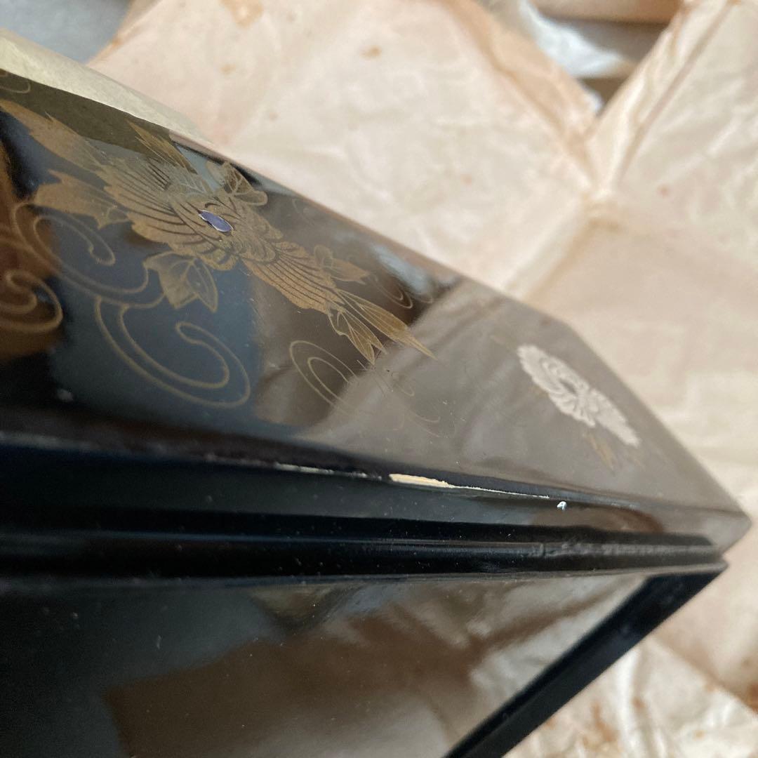 八寸重箱　漆　螺鈿　蒔絵　二段重　二個