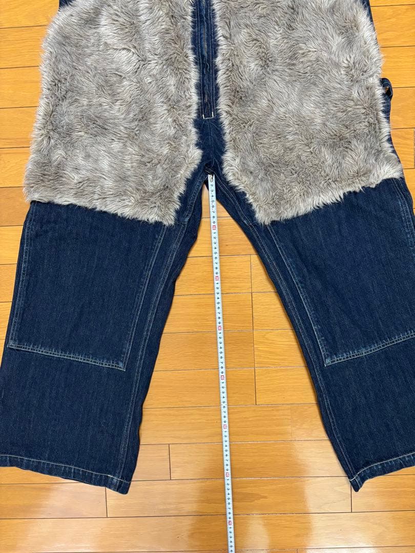 キャピタル KAPITAL ファーとデニムのサロペット　オーバーオール