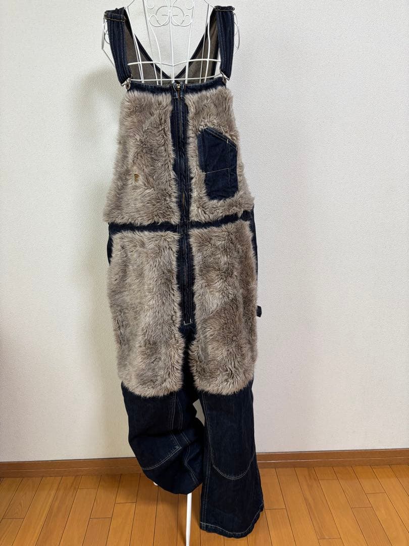 キャピタル KAPITAL ファーとデニムのサロペット　オーバーオール
