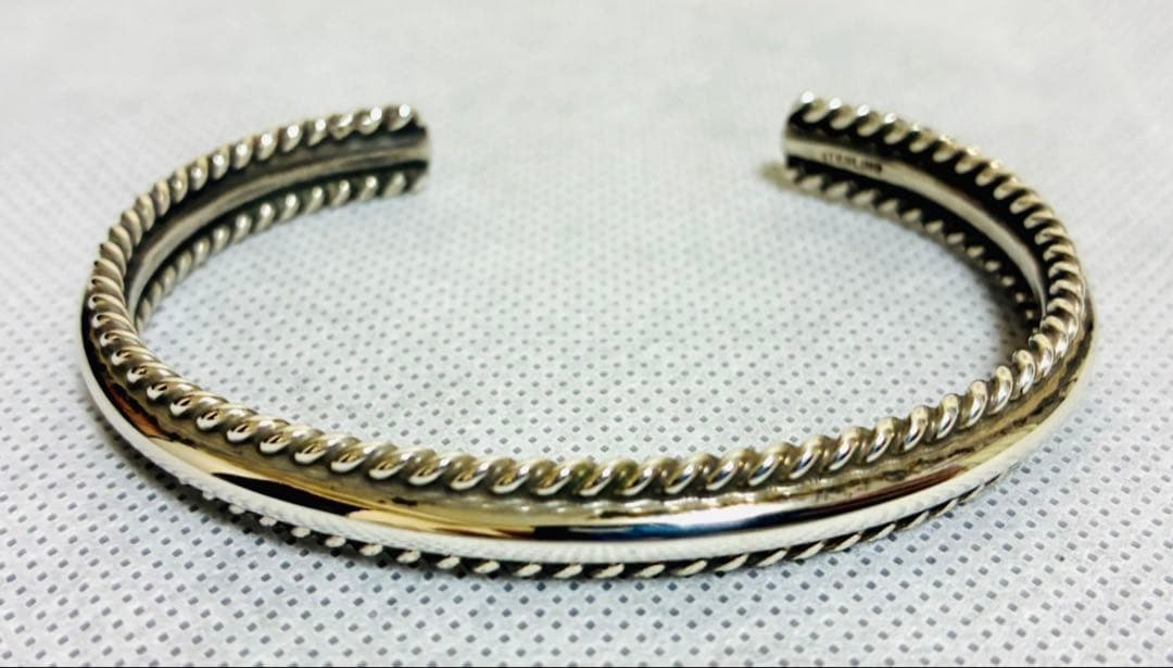 【未使用】ナバホ族　シルバーバングル　スターリング　ワイヤーワーク　ツイスト