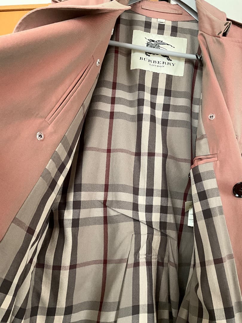 BURBERRY バーバリー ショートトレンチコート 54R 玉虫色茶ピンク