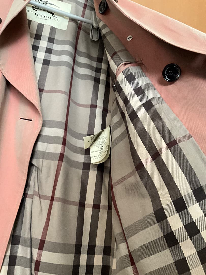 BURBERRY バーバリー ショートトレンチコート 54R 玉虫色茶ピンク