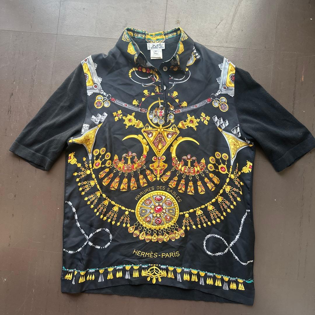 HERMES スカーフ柄ブラウス　エルメス