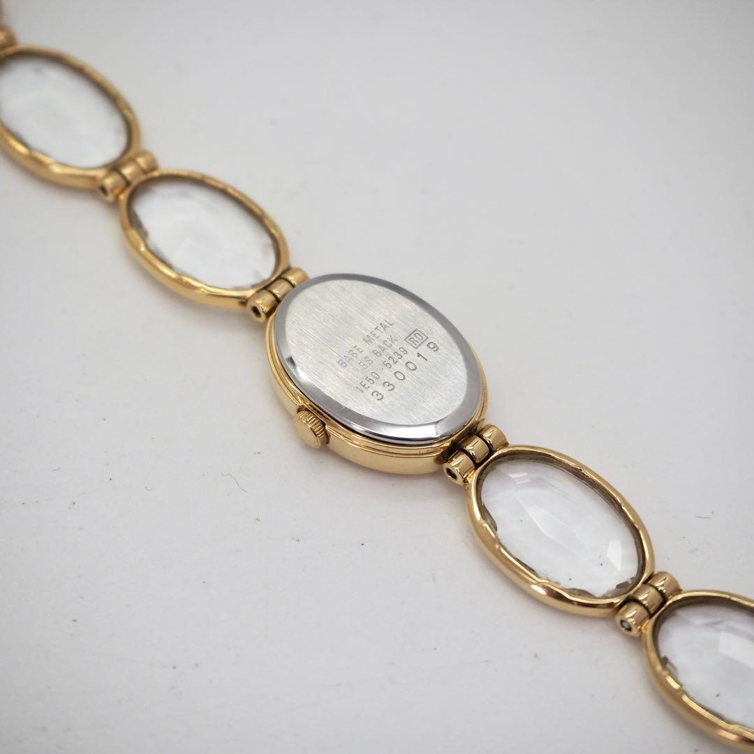 718【美品】SEIKO 時計　ラサール　ストーン　オーバル　ゴールド　希少