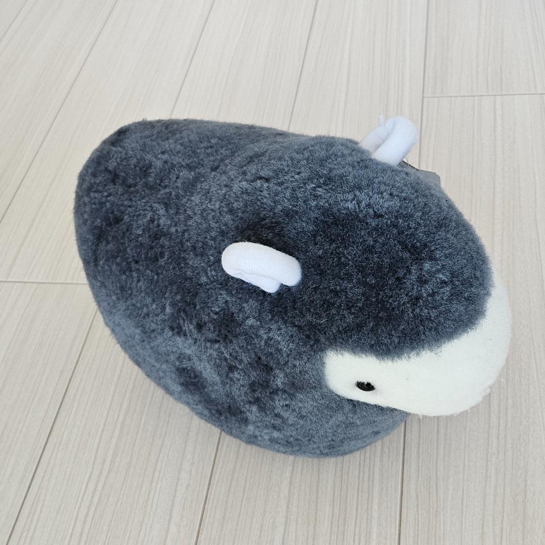 【未使用】じぶんまくら ムートンひつじぬいぐるみネイビー