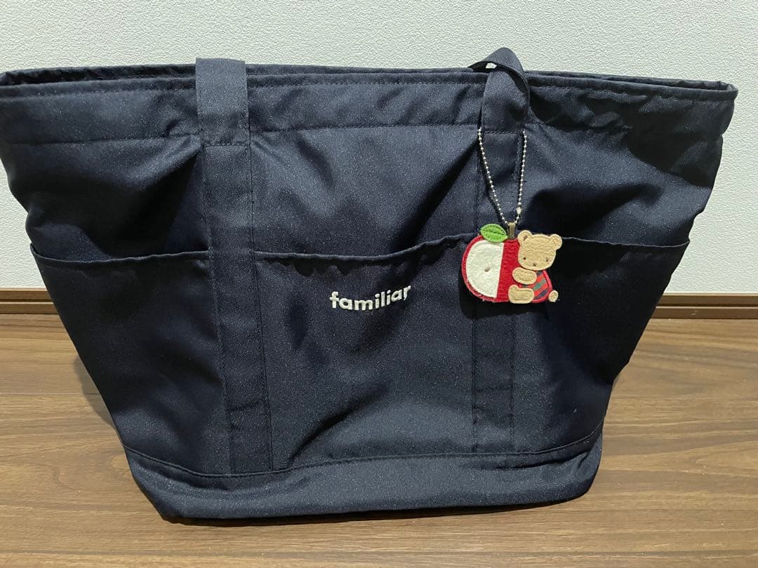 familiar マザーズバッグ 黒 チェック柄