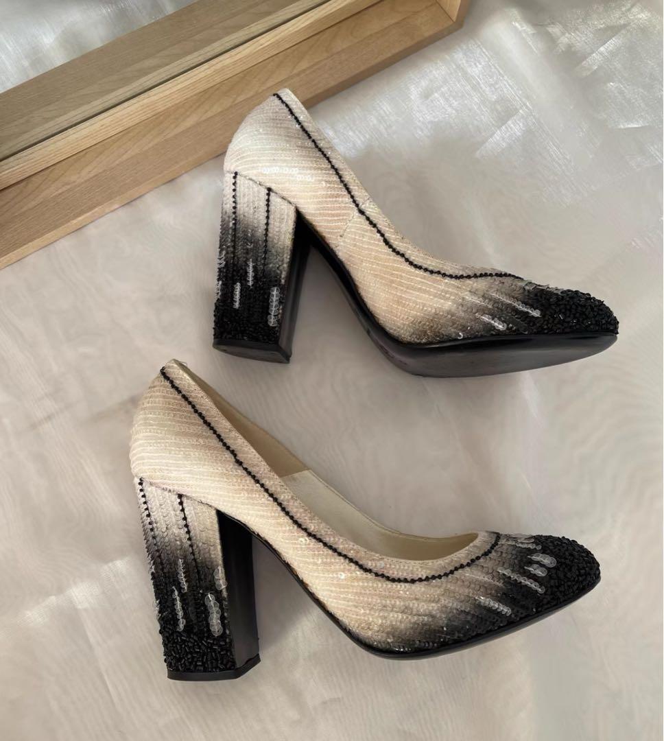 CHANEL シャネルビーズ装飾 ハイヒール パンプス