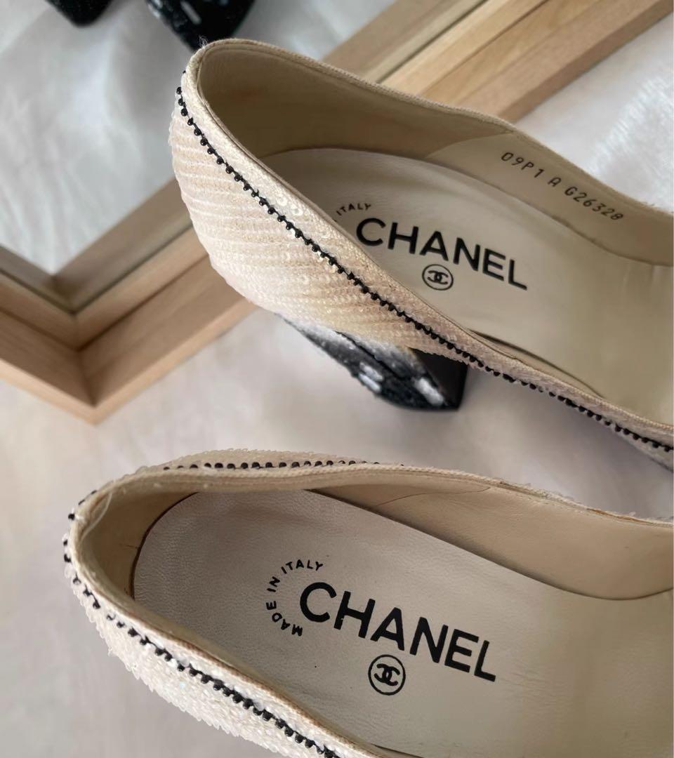 CHANEL シャネルビーズ装飾 ハイヒール パンプス
