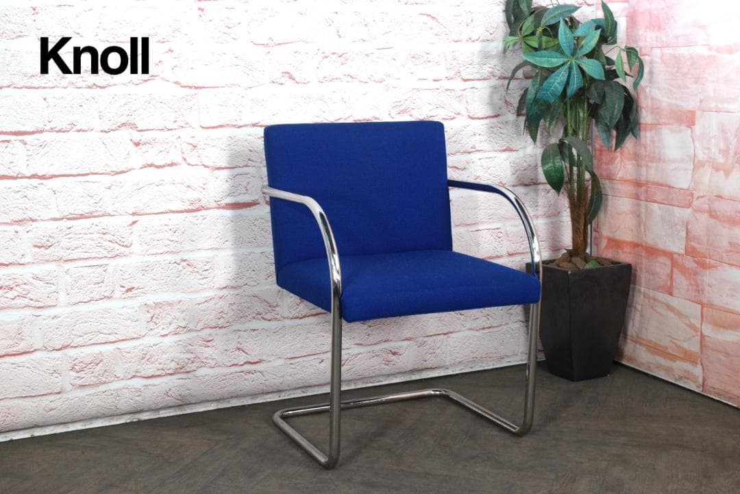 Knoll/ノル ブルーノ アームチェア チューブラー ファブリックブルー d