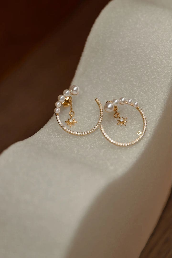 アクセサリー Luna Crystal Pearl Pierces