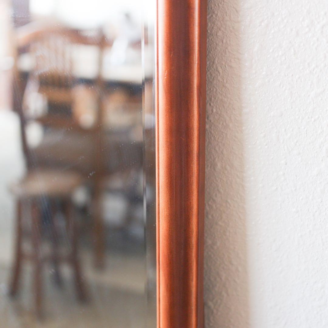 【送料込み】木製フレーム 全身姿見 スタンドミラー 面取り加工 44×151cm