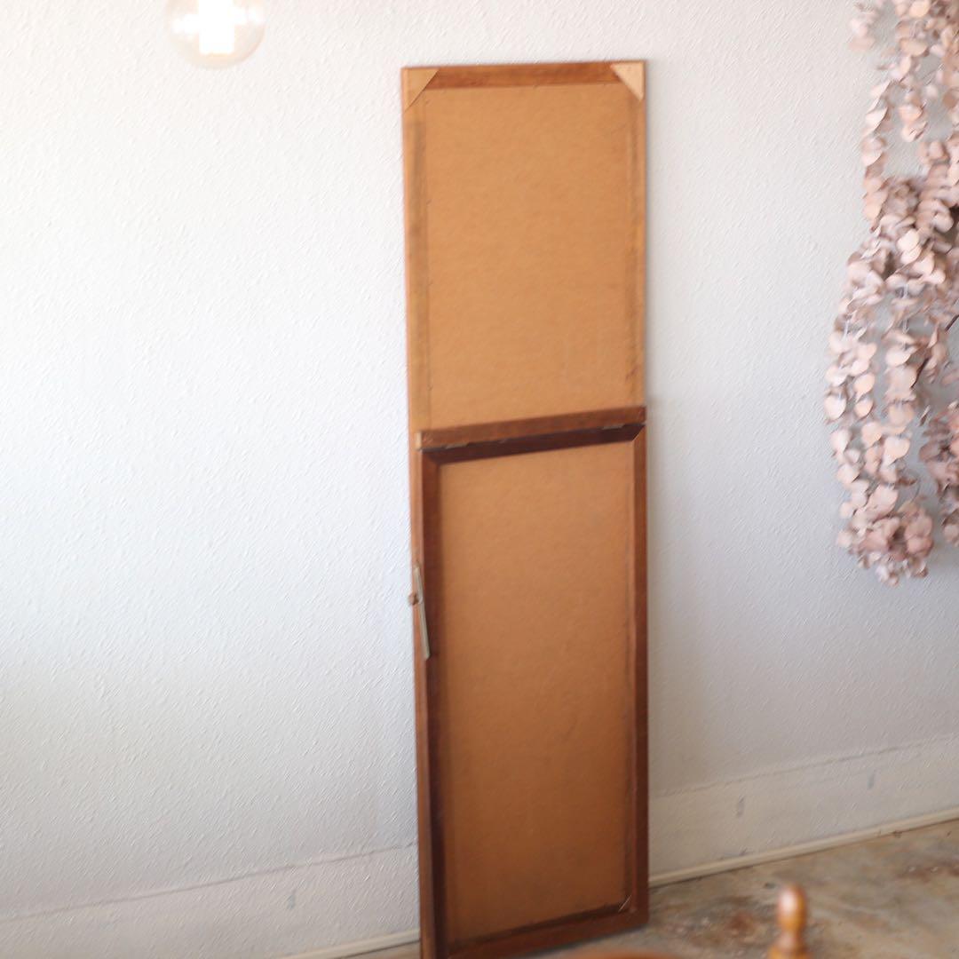 【送料込み】木製フレーム 全身姿見 スタンドミラー 面取り加工 44×151cm