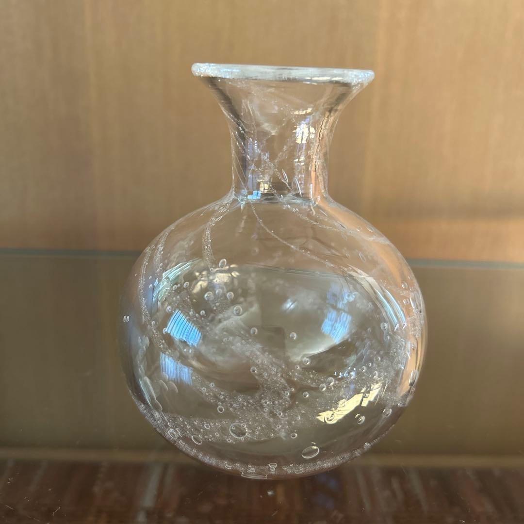 新品◆101荒川尚也　そばちょこ&型徳利大　泡ガラス３点セット　晴耕社ガラス工房