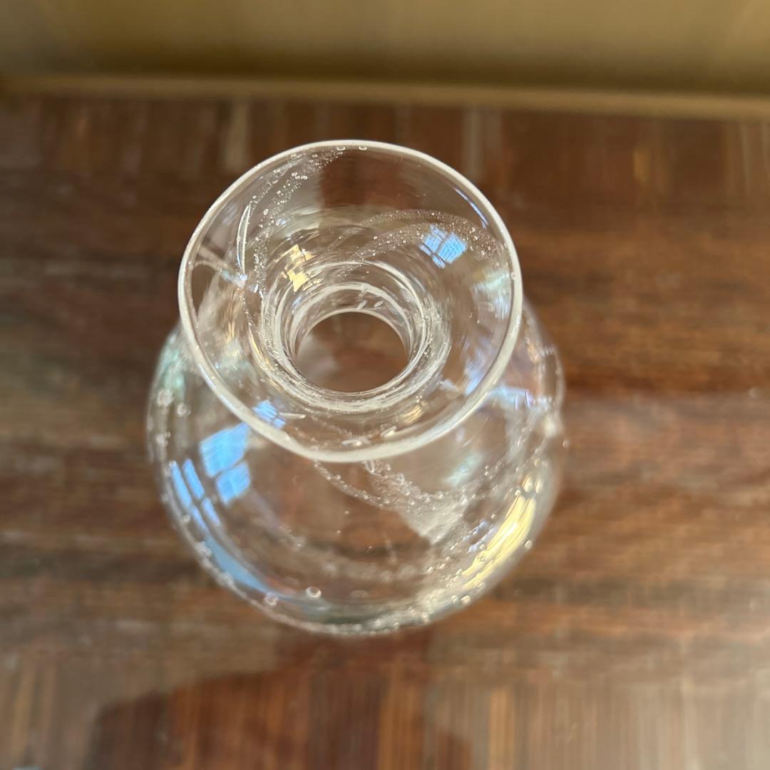 新品◆101荒川尚也　そばちょこ&型徳利大　泡ガラス３点セット　晴耕社ガラス工房