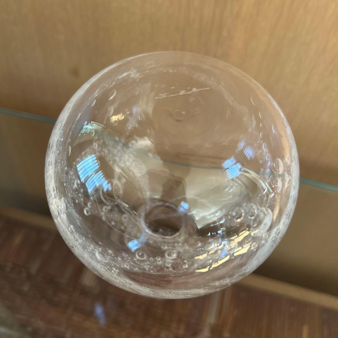 新品◆101荒川尚也　そばちょこ&型徳利大　泡ガラス３点セット　晴耕社ガラス工房