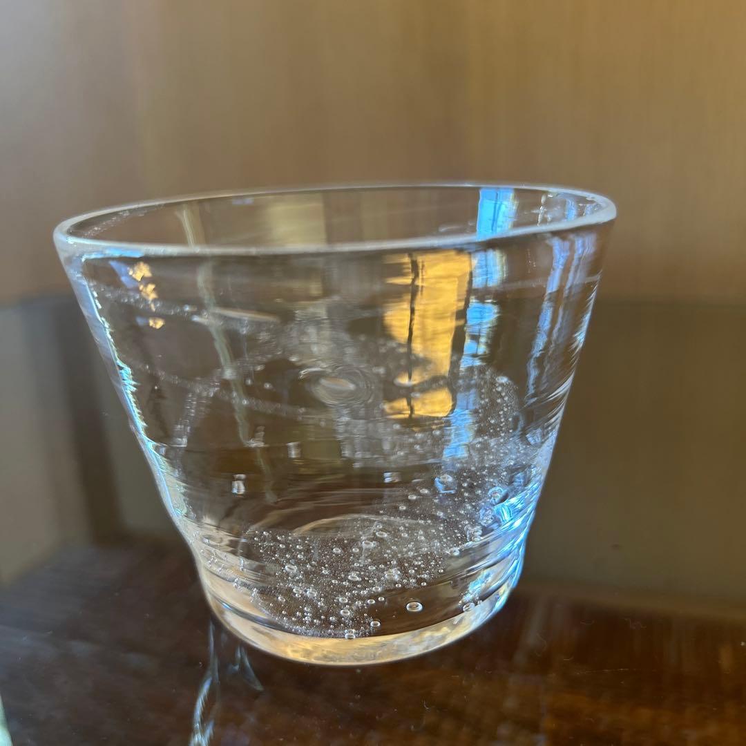 新品◆101荒川尚也　そばちょこ&型徳利大　泡ガラス３点セット　晴耕社ガラス工房