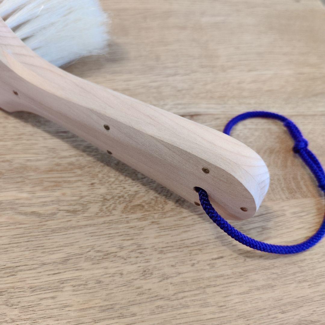 【美品】ブラシの平野 馬毛ブラシ 桂材 洋服ブラシ 高級　箱付き　手植え