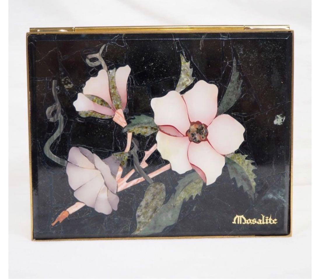 送料無料 ブラジル　石細工金鍍金宝石箱