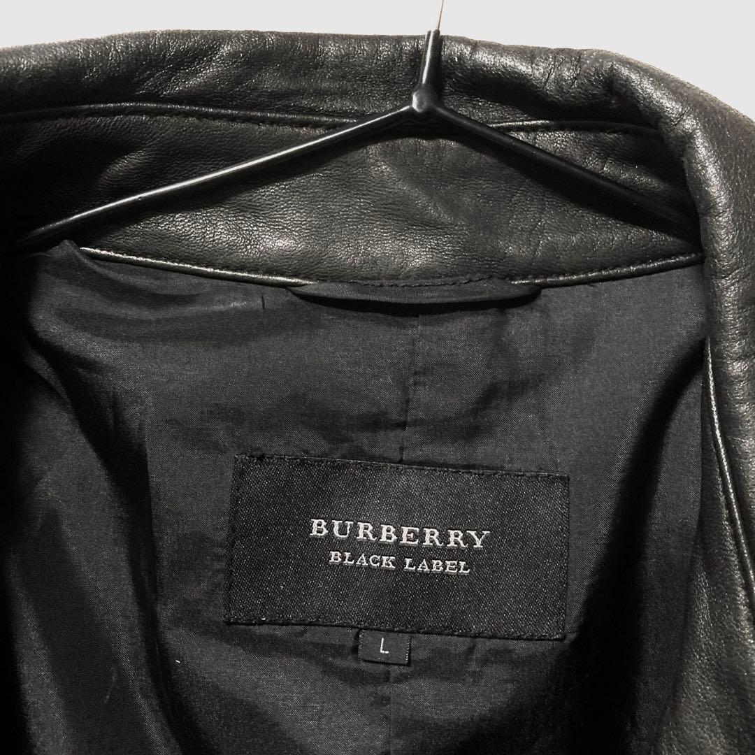 超美品 バーバリーブラックレーベル ライダースジャケット レザージャケット
