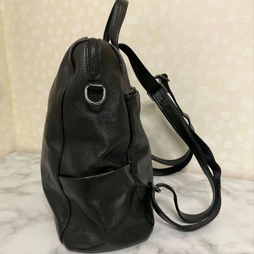 ✿本革2Wayリュック トートバッグ　ブラック✿