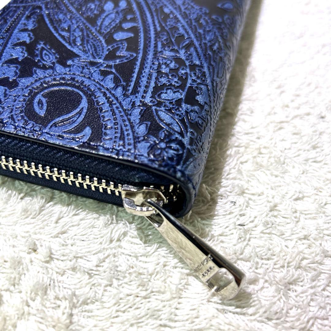 未使　BAGGY PORT KOI レザー ラウンドファスナー　長財布 ペイズリ