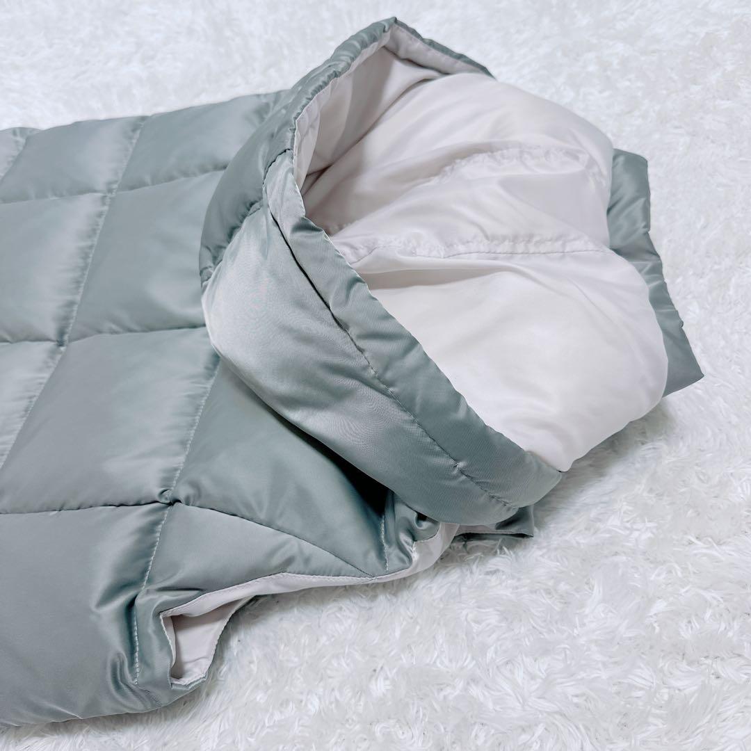 美品 blancvert ブランベール ダウンベスト ミドル丈 フード 2way