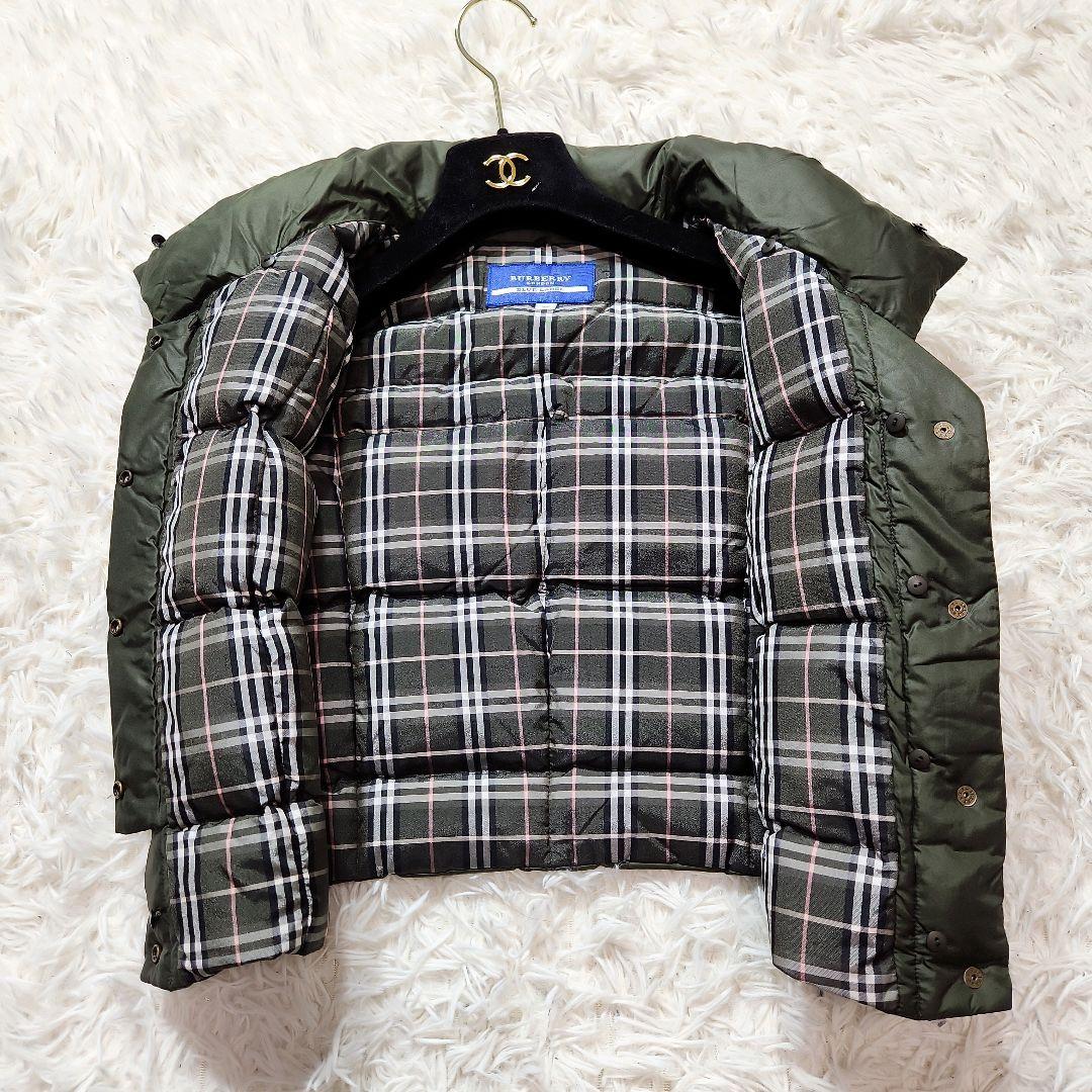 美品✨BURBERRY ダウンベスト ラクーンファー ノバチェック カーキ 38
