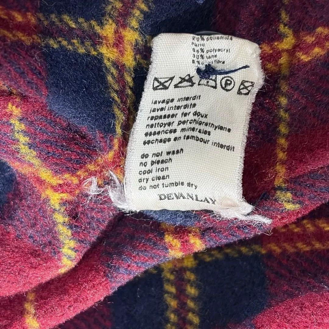 m*u様 【希少訳あり】80sラコステ ウール ハリントンジャケット チェック裏