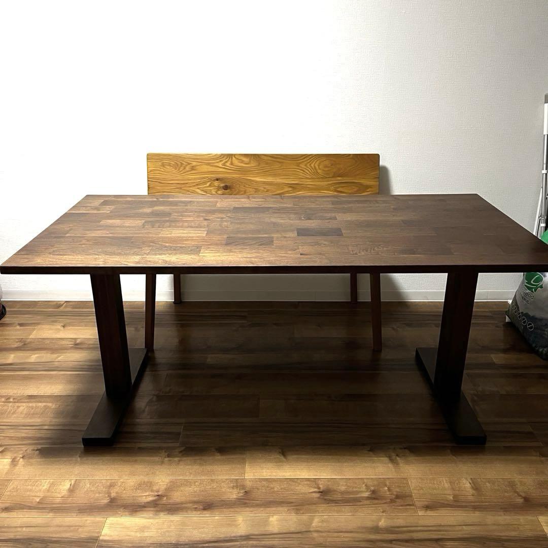 無垢材 ウォールナット ダイニングテーブル 蜜蝋 1600×800