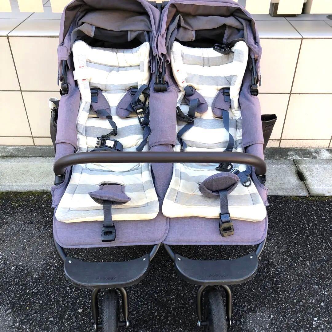 エアバギー ココダブル フロムバースEX 双子ベビーカー ブルー