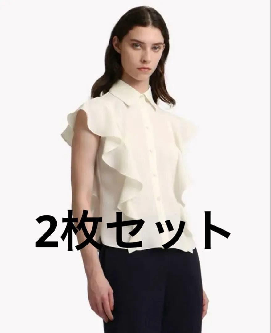 theoryセオリー　ラッフルフリルブラウス　2枚セット