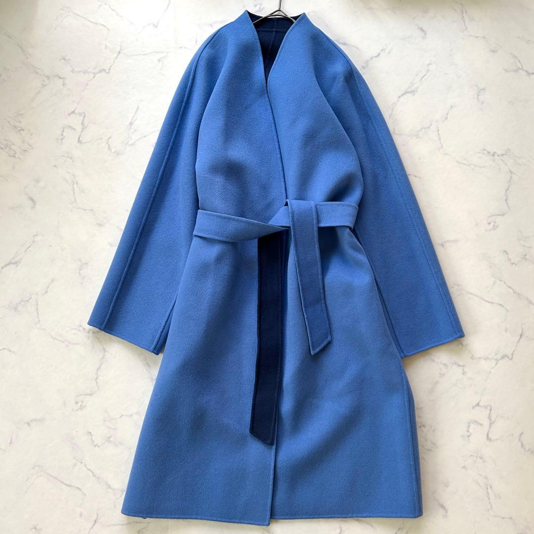 未使用級 マックスマーラ ロングコート クチートアマーノ リバーシブル ベルト