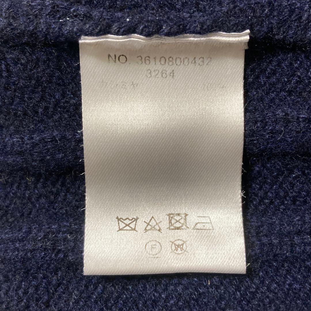 【定価9.8万】ebure カシミヤ100% リブタートルネックニット ネイビー